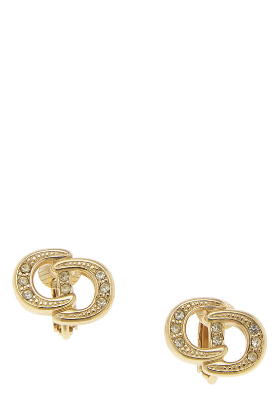 GOLD CRYSTAL 'CD' EARRINGS